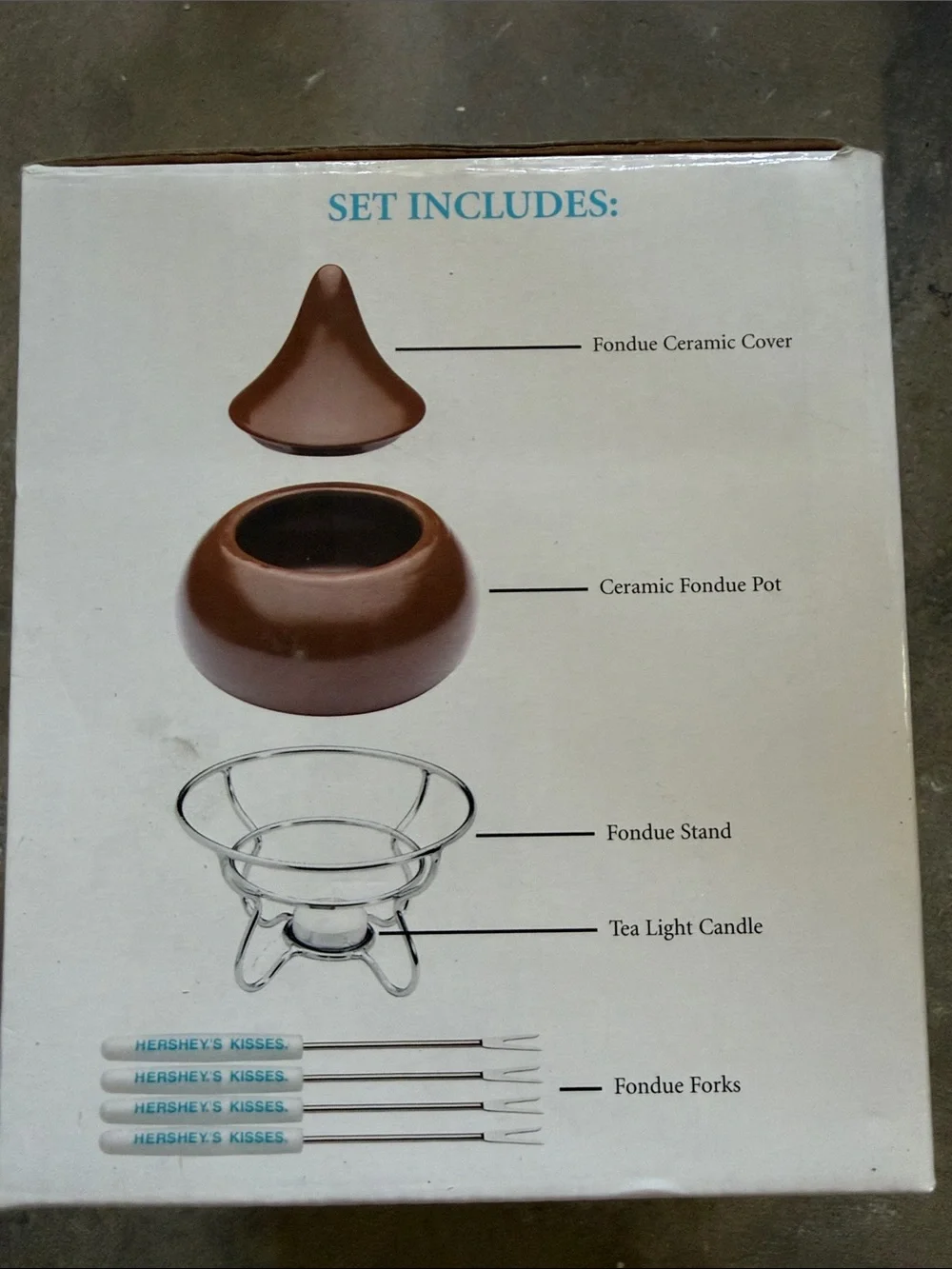 Kisses chocolate dessert Fondue